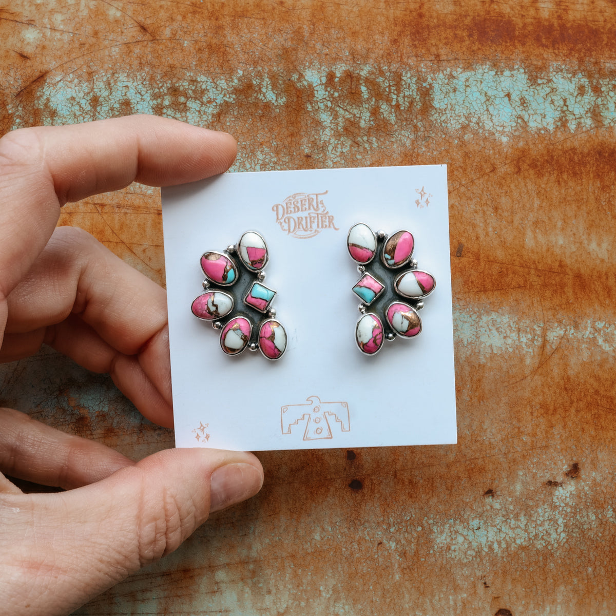 ‘Half Cluster' Earrings - Cotton Candy - Pick Option