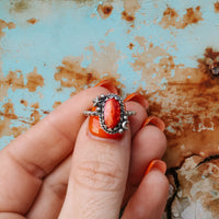 'Moon & Star' Ring - Orange Dahlia - Size 7 - Pick Option