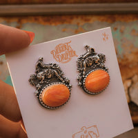 'Fuck Around and Find Out' Earrings - Orange Spiny