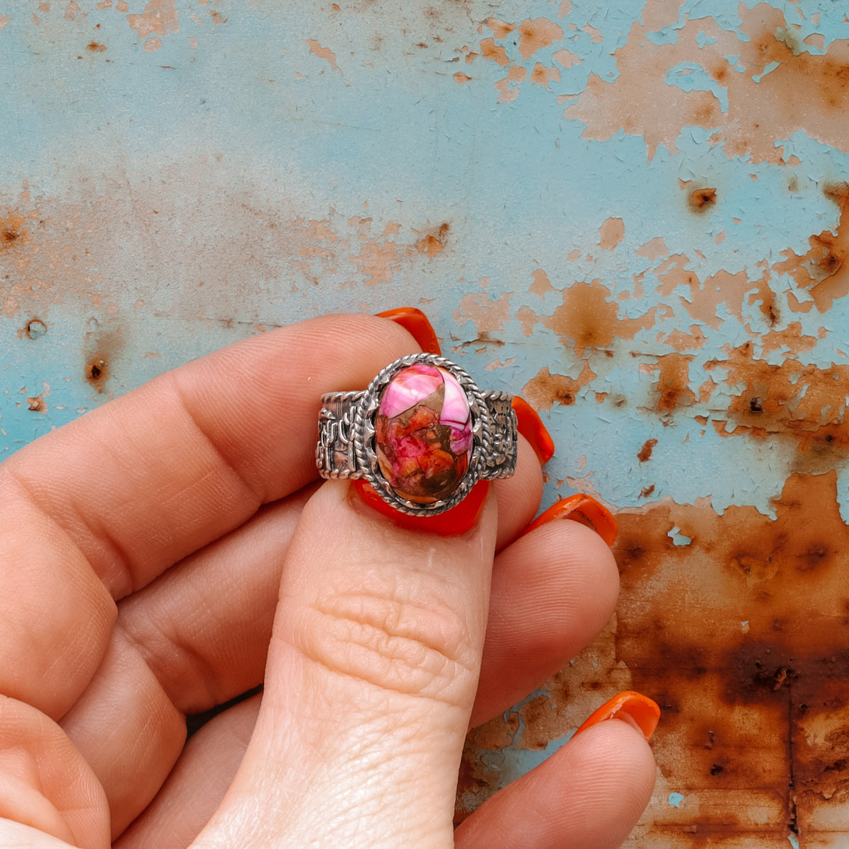 ‘Desert Day & Night' Storyteller Ring - Orange Dahlia - Size 6.25 - Pick Option