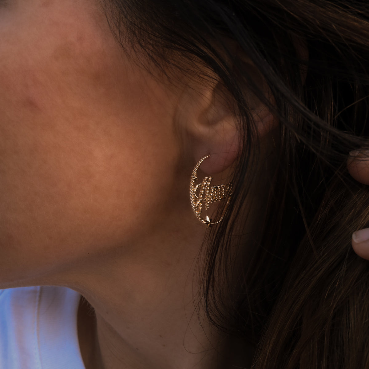 ‘Yee Haw' Star Hoops Small - 18K Gold