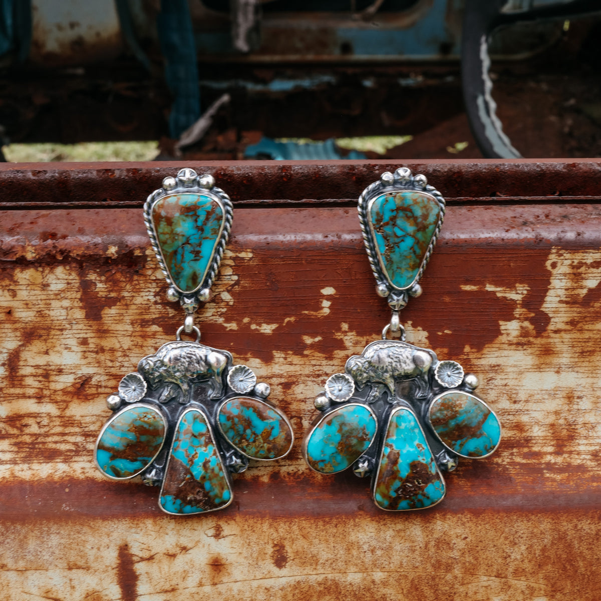 'Frontier Bison’ Earrings - Kingman