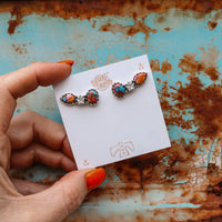 ‘Star Crystal Crawler' Earrings - Orange Dahlia X Kingman - Pick Option