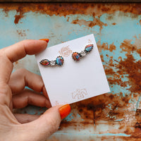 ‘Star Crystal Crawler' Earrings - Orange Dahlia X Kingman - Pick Option