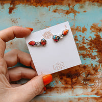 ‘Star Crystal Crawler' Earrings - Orange Dahlia X Kingman - Pick Option