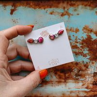 ‘Star Crystal Crawler' Earrings - Orange Dahlia X Kingman - Pick Option