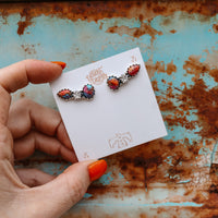 ‘Star Crystal Crawler' Earrings - Orange Dahlia X Kingman - Pick Option