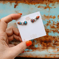 ‘Star Crystal Crawler' Earrings - Orange Dahlia X Kingman - Pick Option