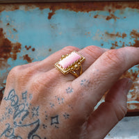 Bar Ring - Pink Conch - 18K Gold - Pick Option