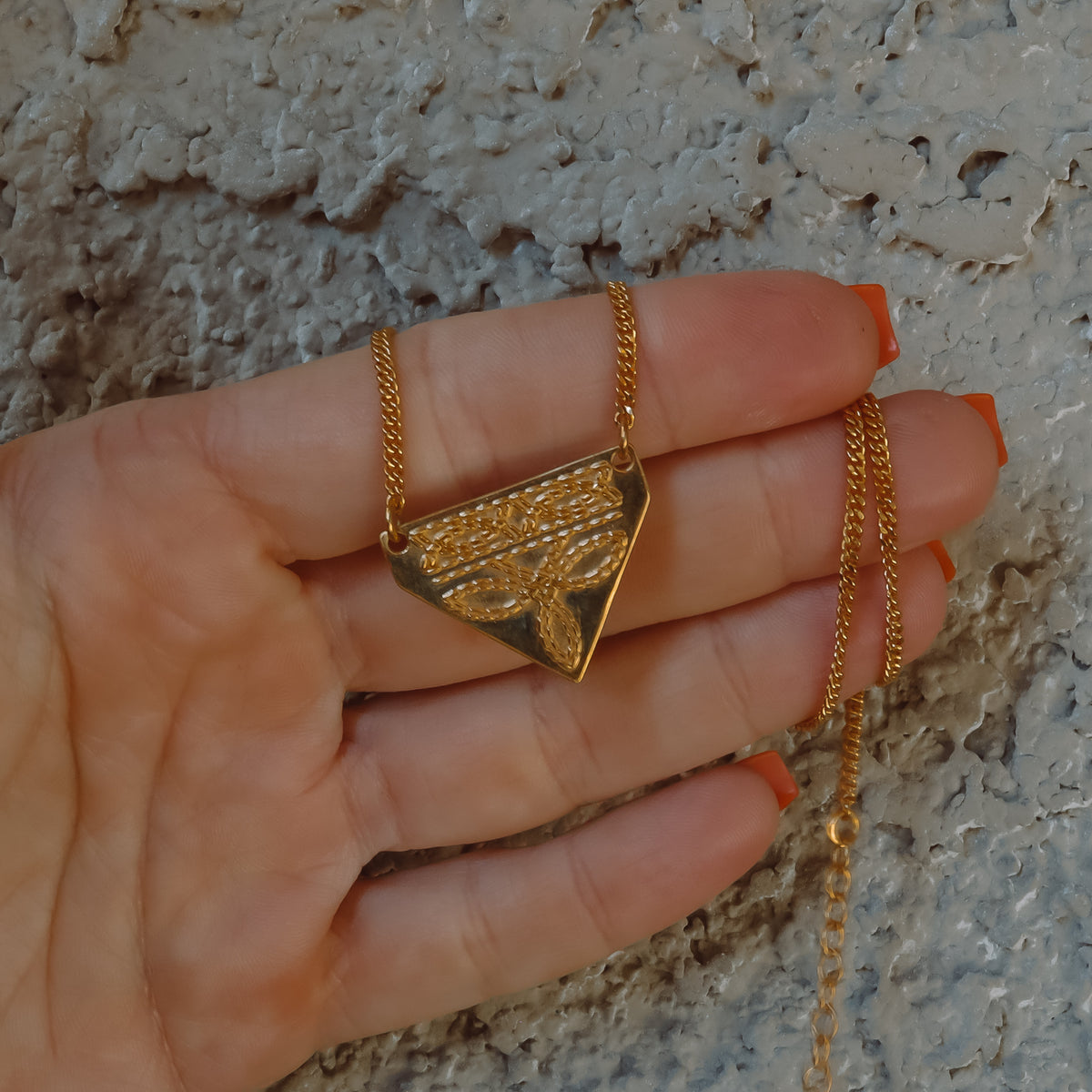 ‘Boot Stitch' Necklace - 18k Gold