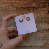 'Drifter’ Midi Studs - Pink Conch - Sterling Silver