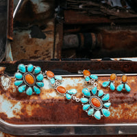 ‘3 Piece Set' - Kingman Turquoise & Orange Spiny