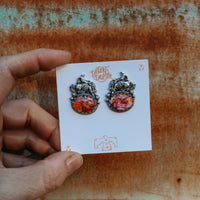 'Fuck Around and Find Out' Earrings - Orange Dahlia - Pick Option