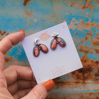 'Moon & Star' Earrings - Orange Dahlia - Pick Option