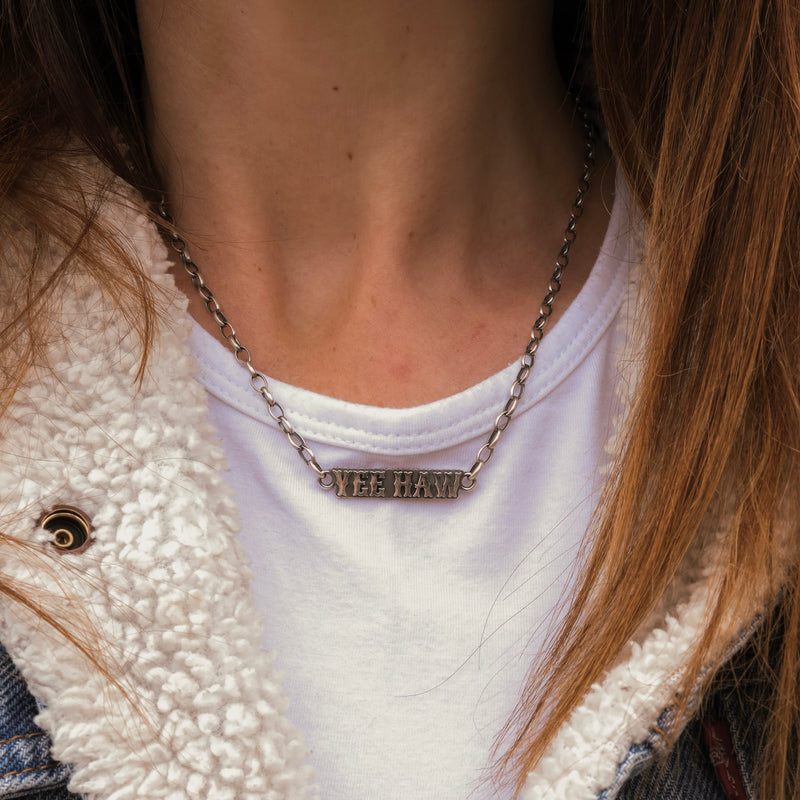 'Yee Haw' Necklace - Sterling Silver