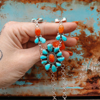 ‘3 Piece Set' - Kingman Turquoise & Orange Spiny