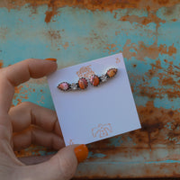 ‘Star Crystal Crawler' Earrings - Orange Dahlia X Kingman - Pick Option