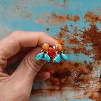 ‘3 Piece Set' - Kingman Turquoise & Orange Spiny