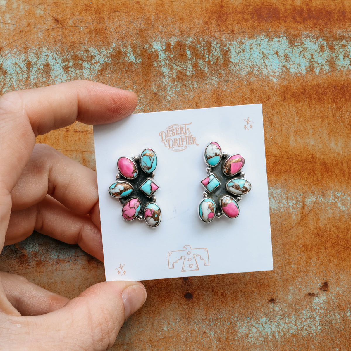 ‘Half Cluster' Earrings - Cotton Candy - Pick Option