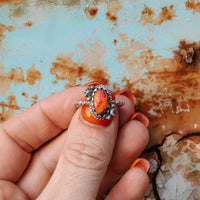 'Moon & Star' Ring - Orange Dahlia - Size 9 - Pick Option