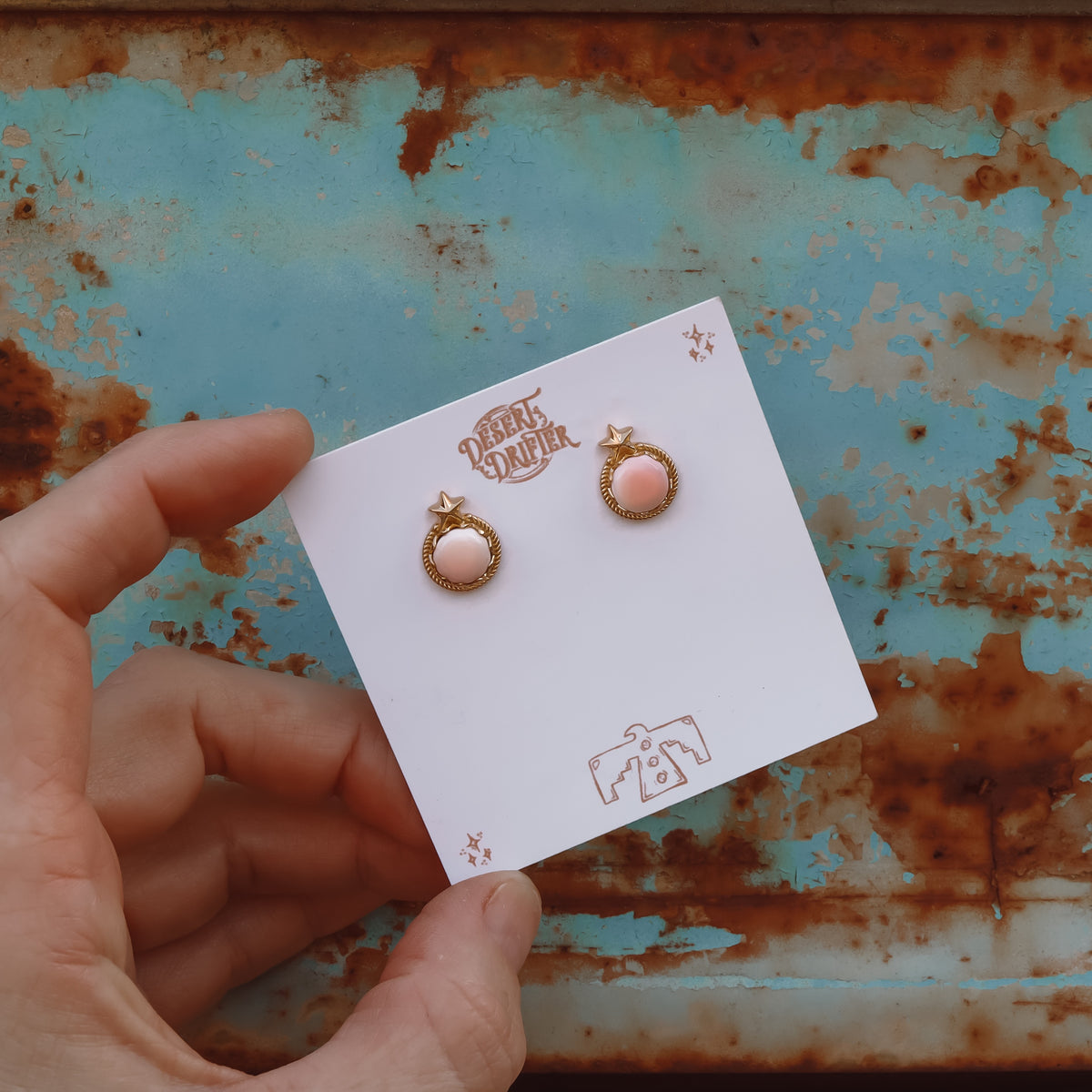 'Star Baby' Midi Studs - Pink Conch - 18K Gold