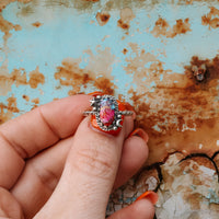 'Moon & Star' Ring - Orange Dahlia - Size 8 - Pick Option