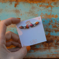 ‘Star Crystal Crawler' Earrings - Orange Dahlia X Kingman - Pick Option