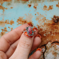 'Moon & Star' Ring - Orange Dahlia - Size 8 - Pick Option