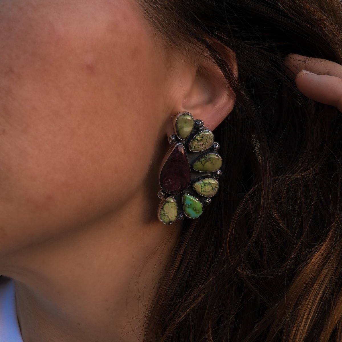 'Cluster' Earrings - Sonoran Gold & Purple Spiny