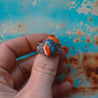 ‘Desert Day & Night' Storyteller Ring - Orange Dahlia - Size 8.25  - Pick Option