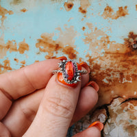 'Moon & Star' Ring - Orange Dahlia - Size 9 - Pick Option