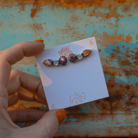 ‘Star Crystal Crawler' Earrings - Orange Dahlia X Kingman - Pick Option