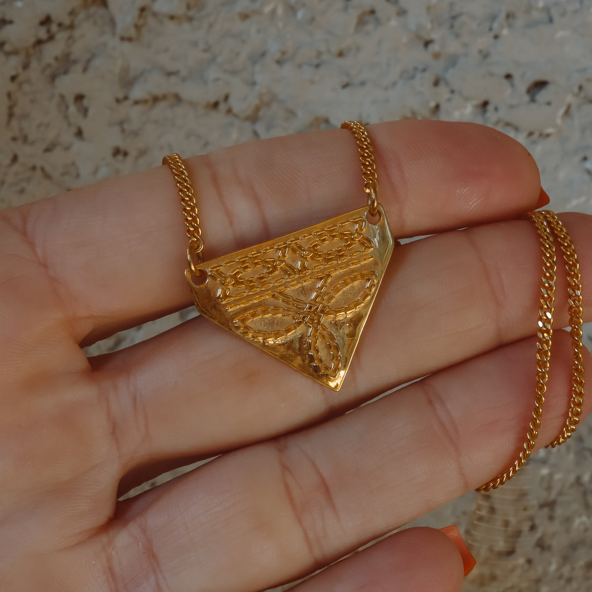 ‘Boot Stitch' Necklace - 18k Gold