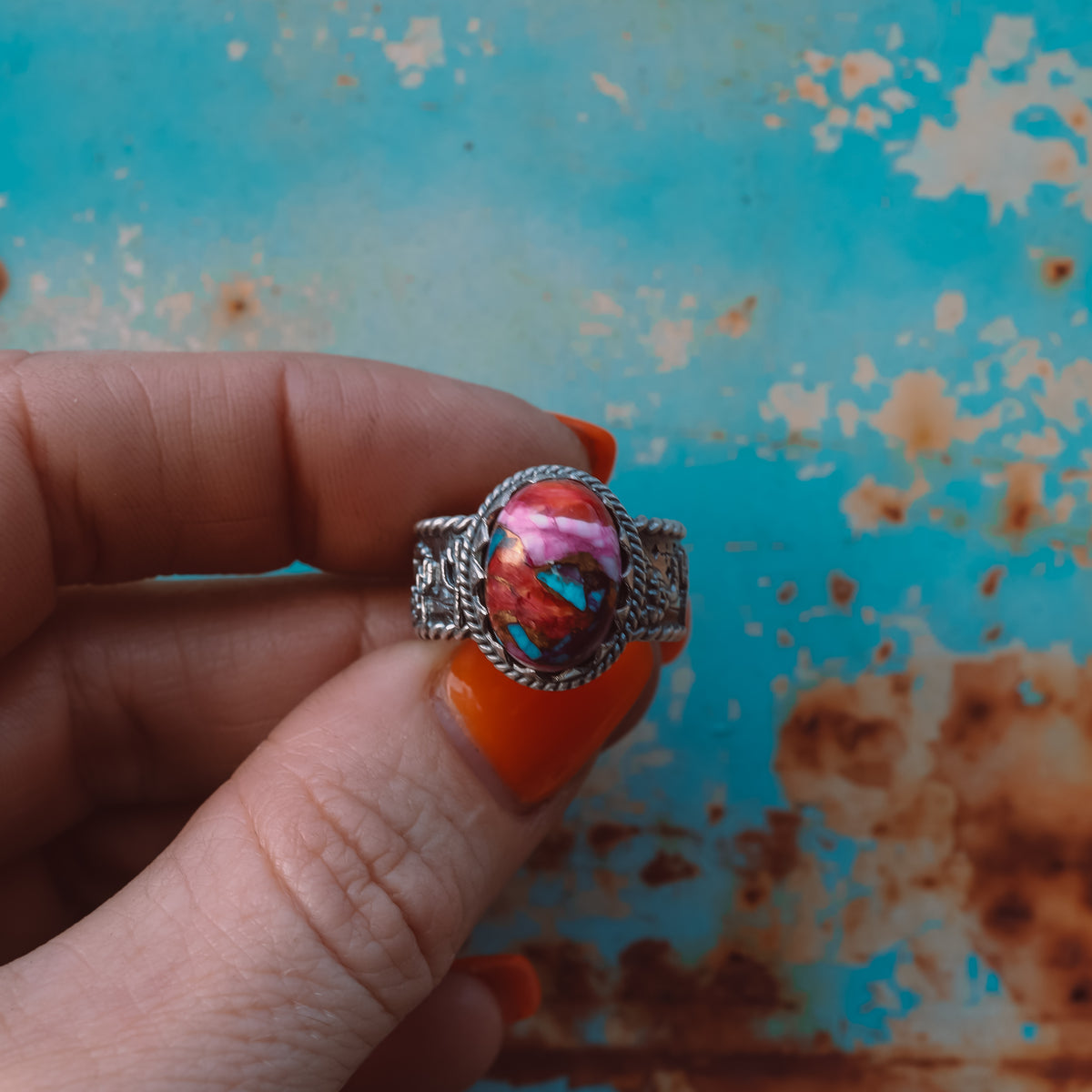 ‘Desert Day & Night' Storyteller Ring - Orange Dahlia - Size 7.25  - Pick Option