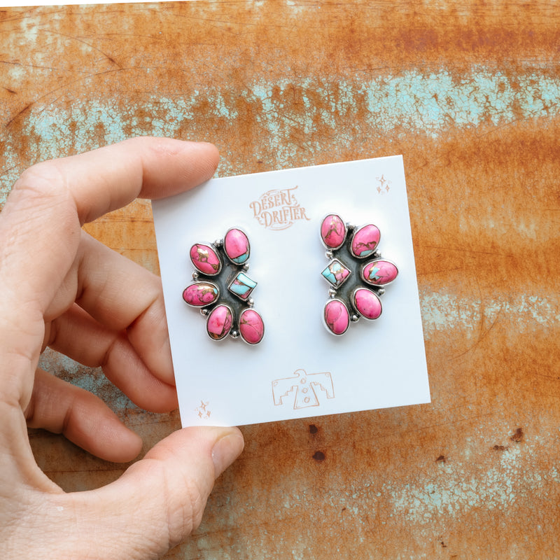 ‘Half Cluster' Earrings - Cotton Candy - Pick Option