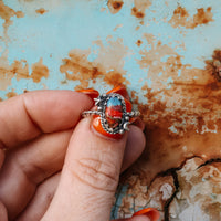 'Moon & Star' Ring - Orange Dahlia - Size 9 - Pick Option