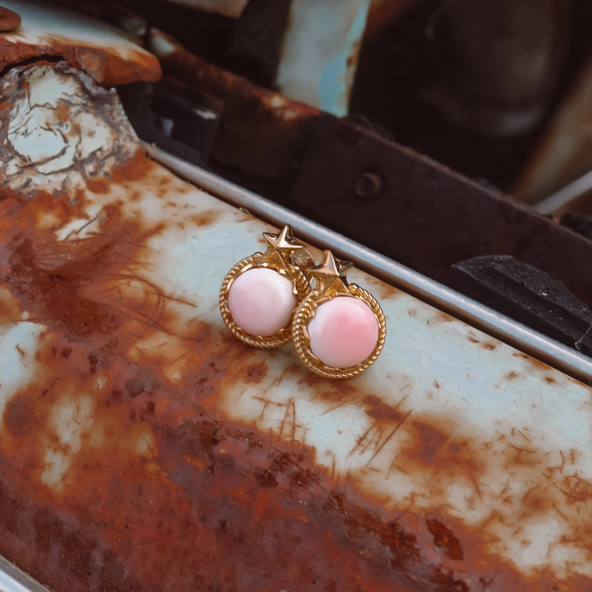 'Star Baby' Midi Studs - Pink Conch - 18K Gold