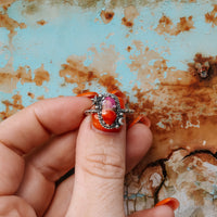 'Moon & Star' Ring - Orange Dahlia - Size 8 - Pick Option