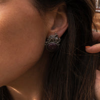 'Fuck Around and Find Out' Earrings - Purple Spiny