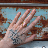 Bar Ring - Pink Conch - 18K Gold - Pick Option