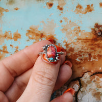 'Moon & Star' Ring - Orange Dahlia - Size 9 - Pick Option