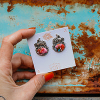 'Fuck Around and Find Out' Earrings - Orange Dahlia - Pick Option