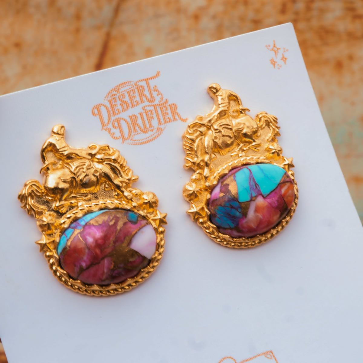 ‘Fuck Around and Find Out' Earrings - Orange Dahlia - 18K Gold