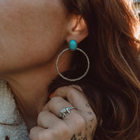 Hinge Hoops - Kingman Turquoise - Pick Option