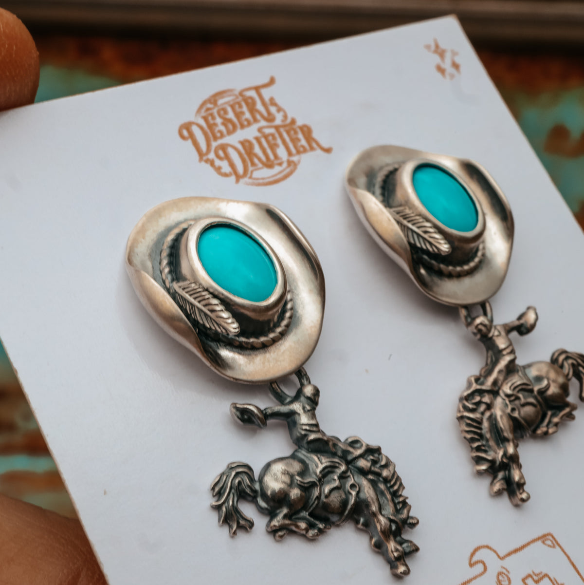 ‘Roughie & Cowboy Hat' Earrings - Blue Ridge