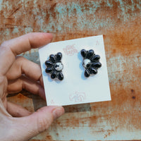 ‘Half Cluster' Earrings - White Buffalo & Onyx - Pick Option