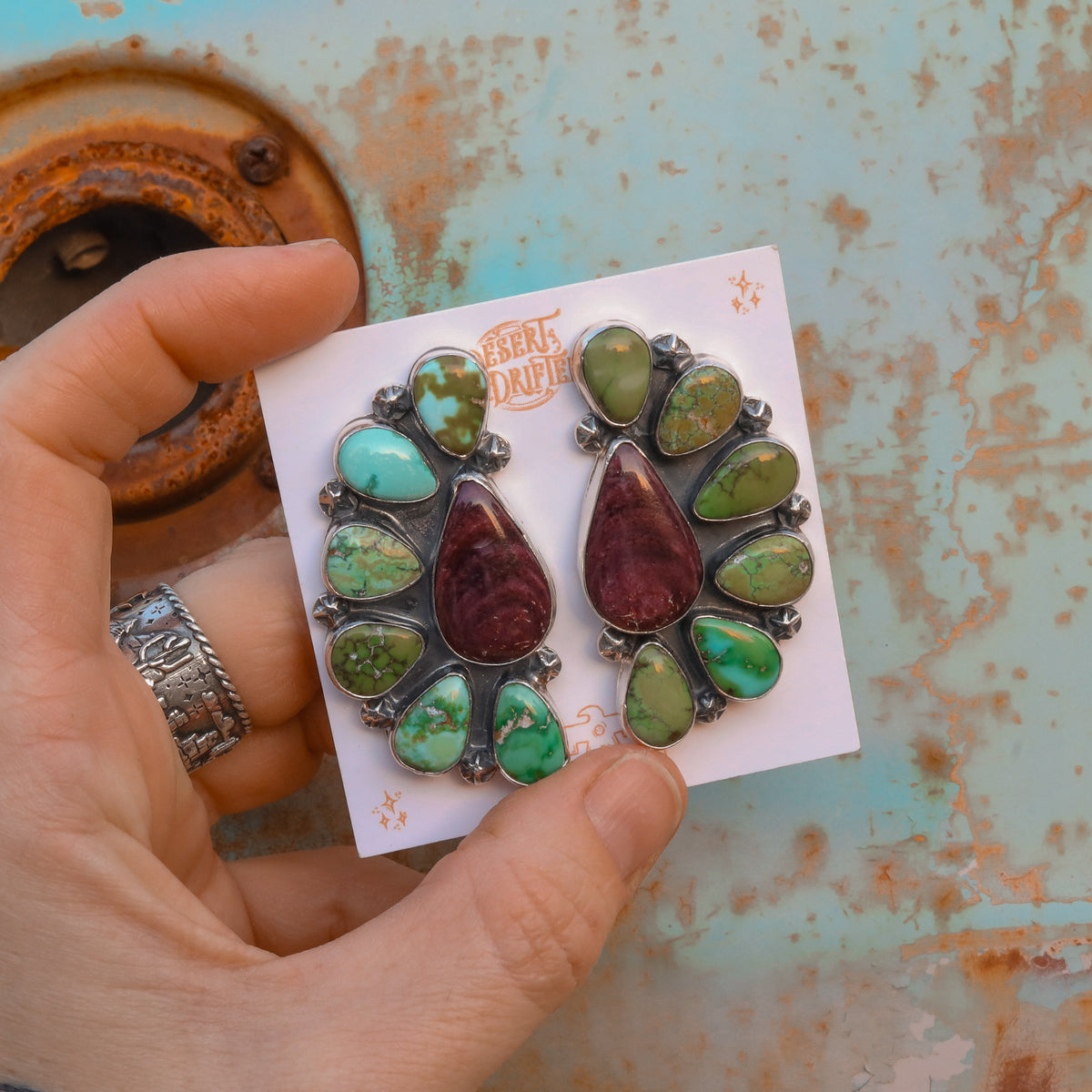 'Cluster' Earrings - Sonoran Gold & Purple Spiny