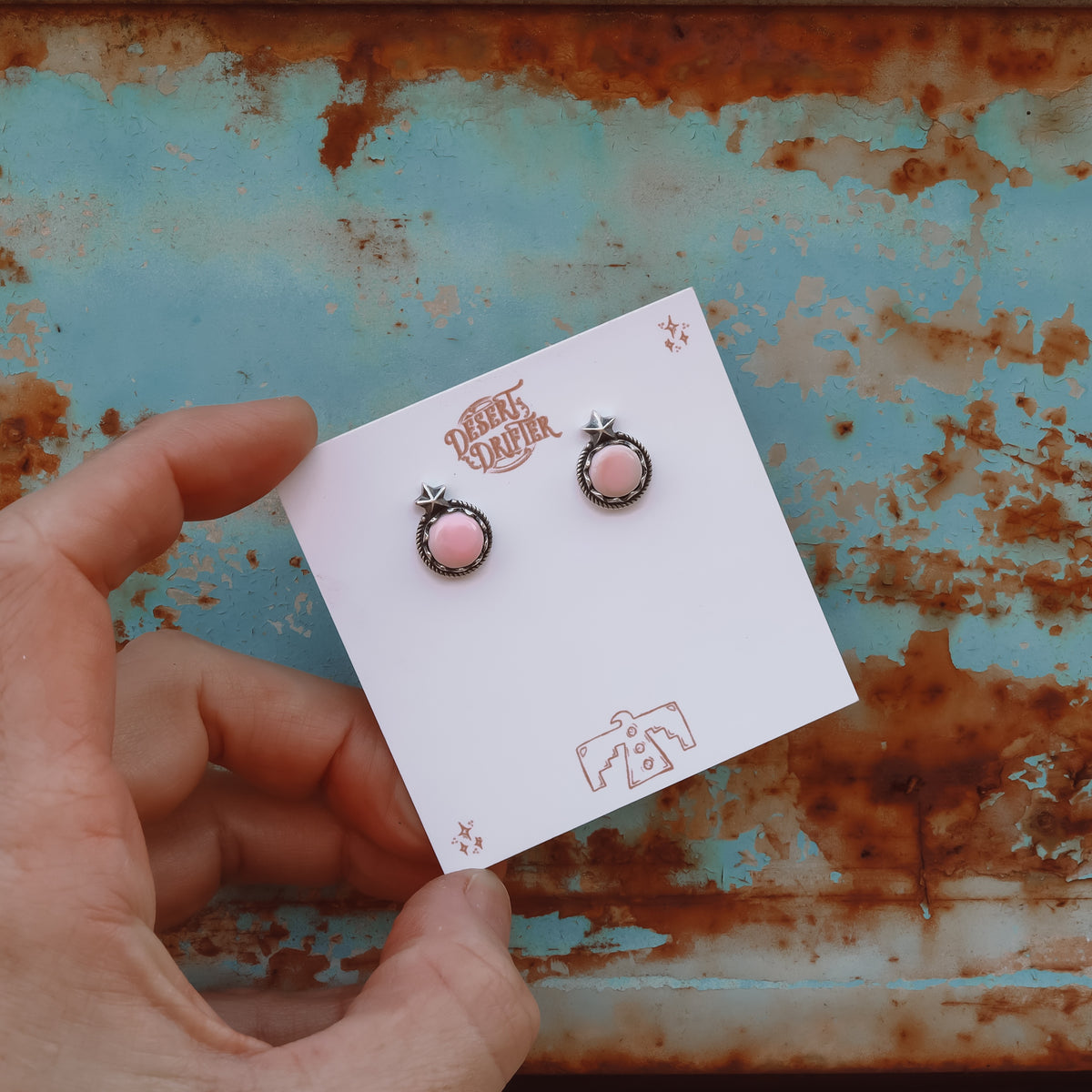 'Star Baby' Midi Studs - Pink Conch - Sterling Silver