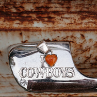 'I Heart Cowboys’ Pendant - Orange Spiny