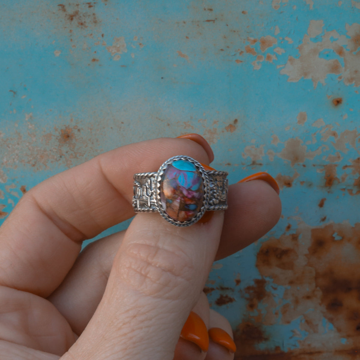 ‘Desert Day & Night' Storyteller Ring - Orange Dahlia - Size 10  - Pick Option